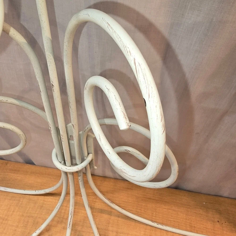 Shabby White‎ French Country PARTYLITE  Candelabra 5 Arm Candle Wall Sconce - Picture 7 of 11